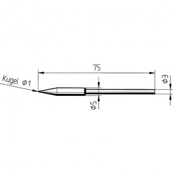 Паяльное жало коническое ERSA серии 0212 для паяльника MicroTool 1 мм 0212ADLF
