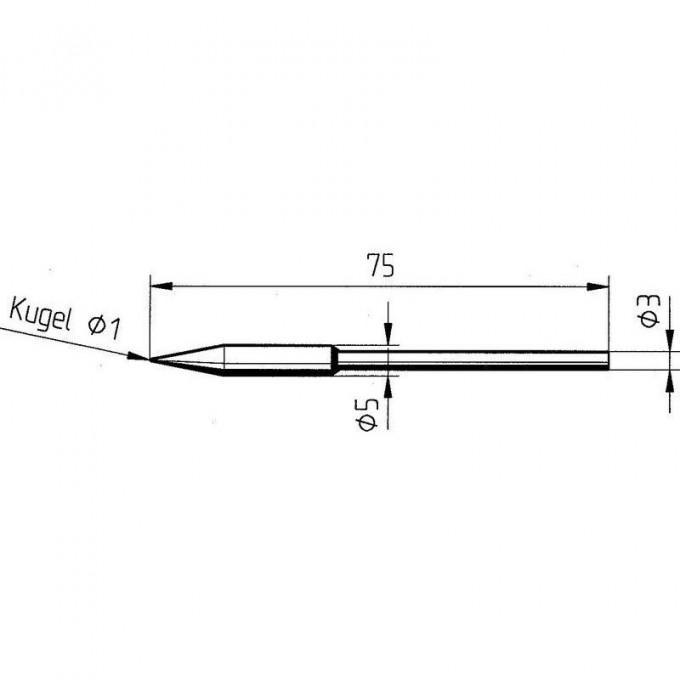 Паяльное жало коническое ERSA серии 0212 для паяльника MicroTool 1 мм 0212ADLF