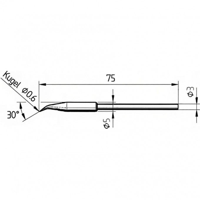 Паяльное жало коническое изогнутое ERSA серии 0212 для паяльника MicroTool 0.6 мм 0212ID