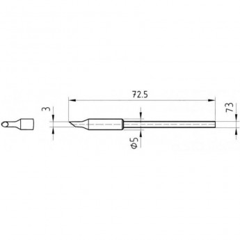 Паяльное жало цилиндрическое со скосом ERSA для паяльника MicroTool 3 мм 0212OD