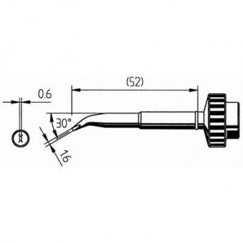 Паяльное жало клиновидное изогнутое ERSA 0612JD для паяльника TechTool 0.6 мм