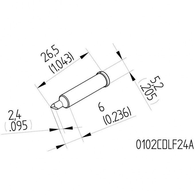 Паяльное жало ERSA 0102 прямое зубило 2.4 мм 14A000034