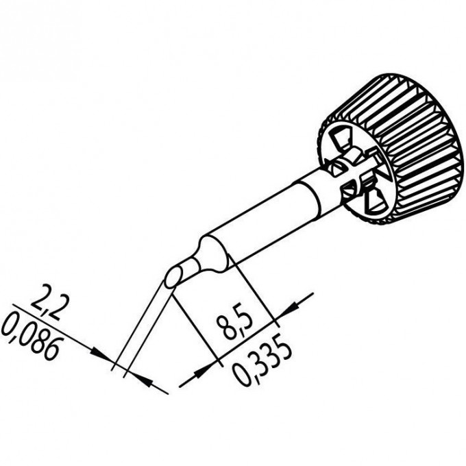 Паяльное жало коническое со скосом ERSA 0142 для i-Tool Trace (150 Вт) ⌀2.2/5.3 мм 14A000070