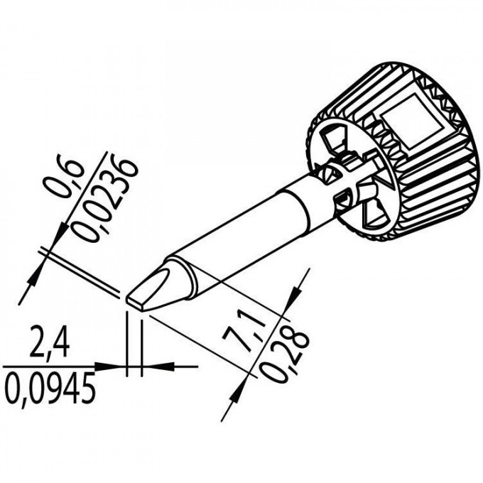Паяльное жало ERSA 0142 прямое зубило 0.6 мм 14A000080
