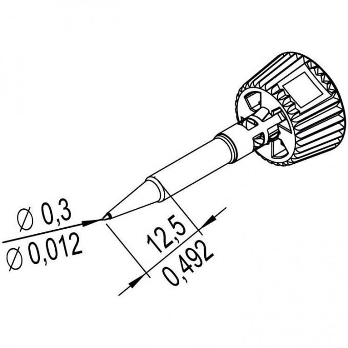 Паяльное жало прямое коническое ERSA 0142 диаметр 0.3 мм 14A000089