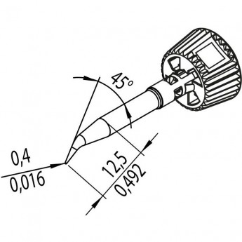 Паяльное жало ERSA 0142 изогнутое коническое ⌀0.4 мм 14A000094