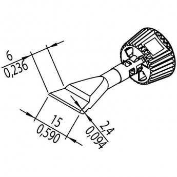 Паяльное жало ERSA 0142 прямое лезвие 15 мм для i-Tool Trace 0140CDJ 14A000101 Паяльное жало ERSA 0142 прямое лезвие 15 мм для i-Tool Trace 0140CDJ 14A000101