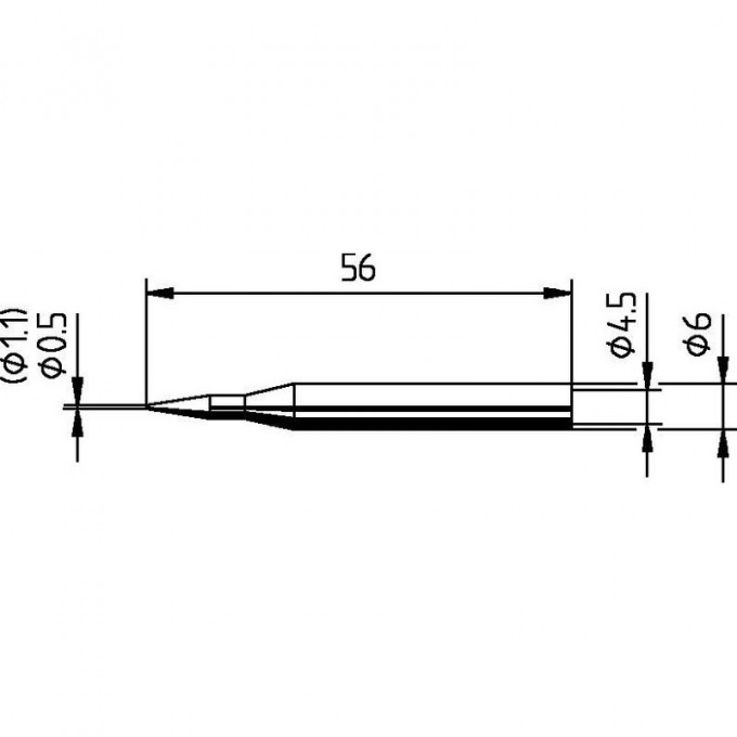 Паяльное жало прямое коническое ERSA 0162, ⌀ 1.1 мм, длина 56 мм 14A000107