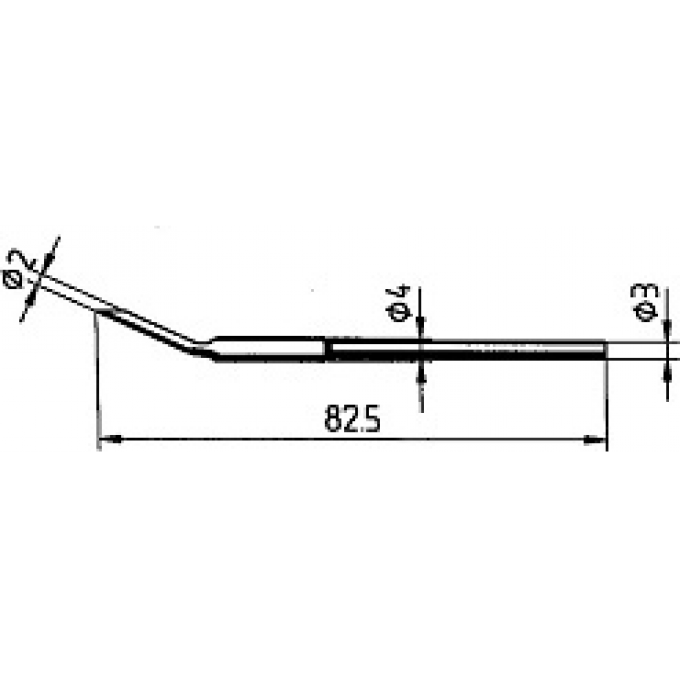 Паяльное жало ERSA 0422 изогнутое коническое ⌀ 2 мм / ⌀ 3 мм 14A000144