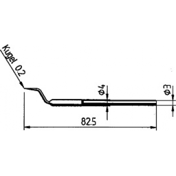 Паяльное жало ERSA 0422 изогнутое коническое ⌀0.2 мм / ⌀3 мм 14A000146 Паяльное жало ERSA 0422 изогнутое коническое ⌀0.2 мм / ⌀3 мм 14A000146