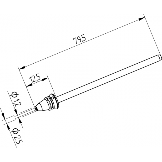 Наконечник конический для демонтажного паяльника ERSA X-Tool Vario 0742ED1225H ⌀1.2 мм / ⌀2.5 мм 14A000224