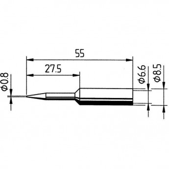 Паяльное жало ERSA 0832 коническое прямое ⌀0.8 мм 14A000250 Паяльное жало ERSA 0832 коническое прямое ⌀0.8 мм 14A000250