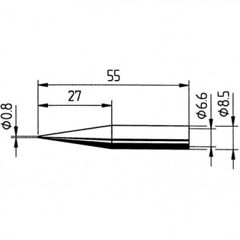 Паяльное жало прямое коническое ERSA 0842, диаметр 0.8 мм, длина 55 мм 14A000271 Паяльное жало прямое коническое ERSA 0842, диаметр 0.8 мм, длина 55 мм 14A000271